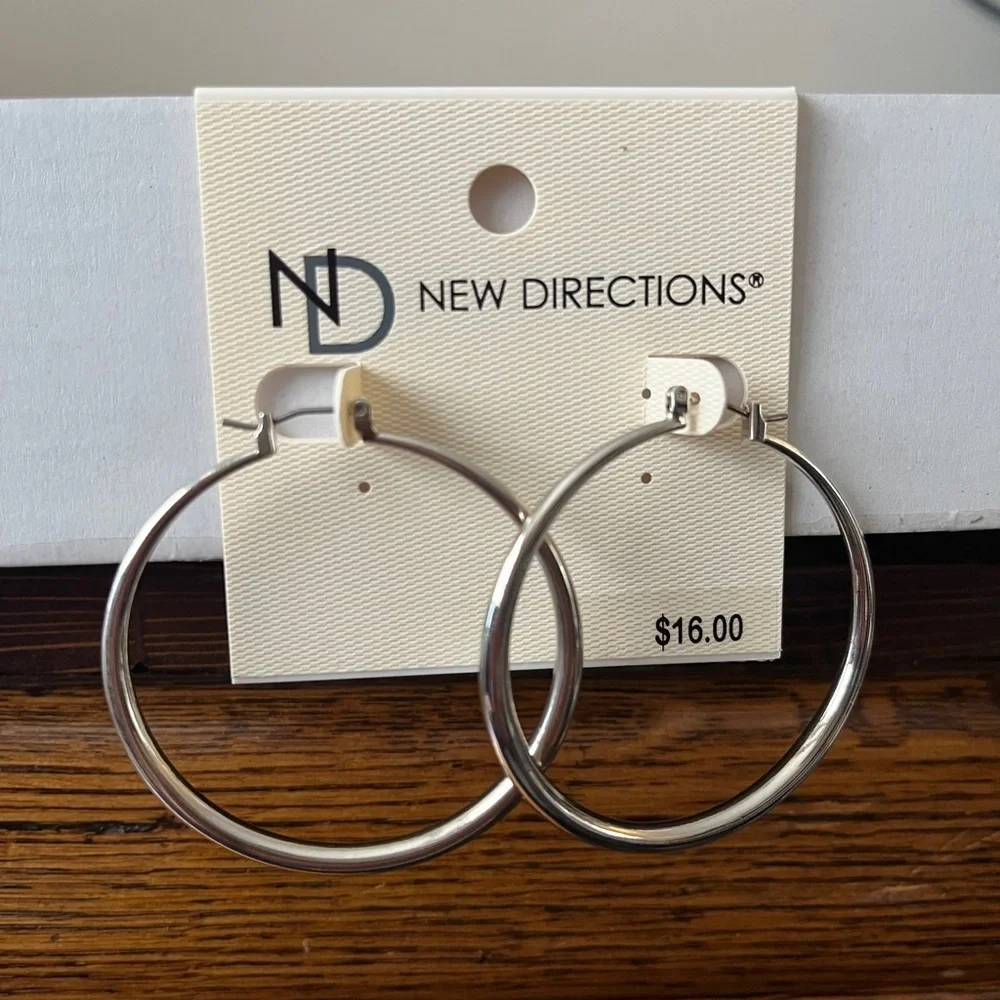 New Directions Core Silver Hoop Earrings
